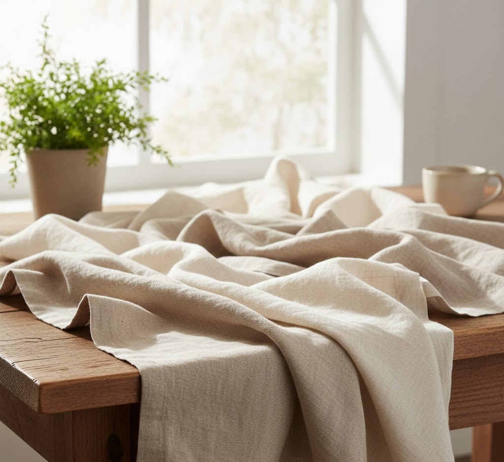 Natural linen fabric collection