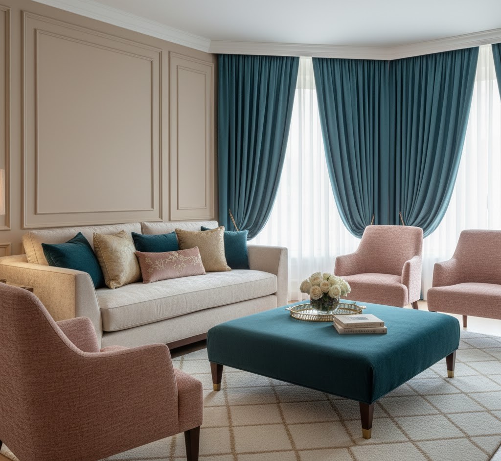 Upholstered furniture with premium fabric