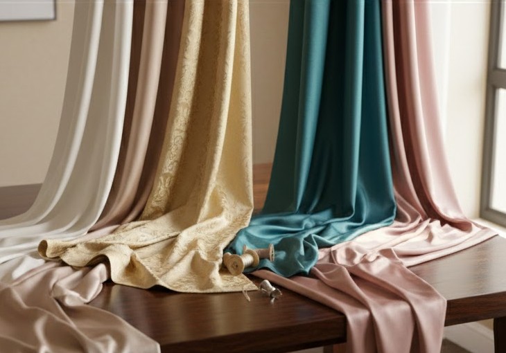 Elegant silk fabric collection with natural sheen